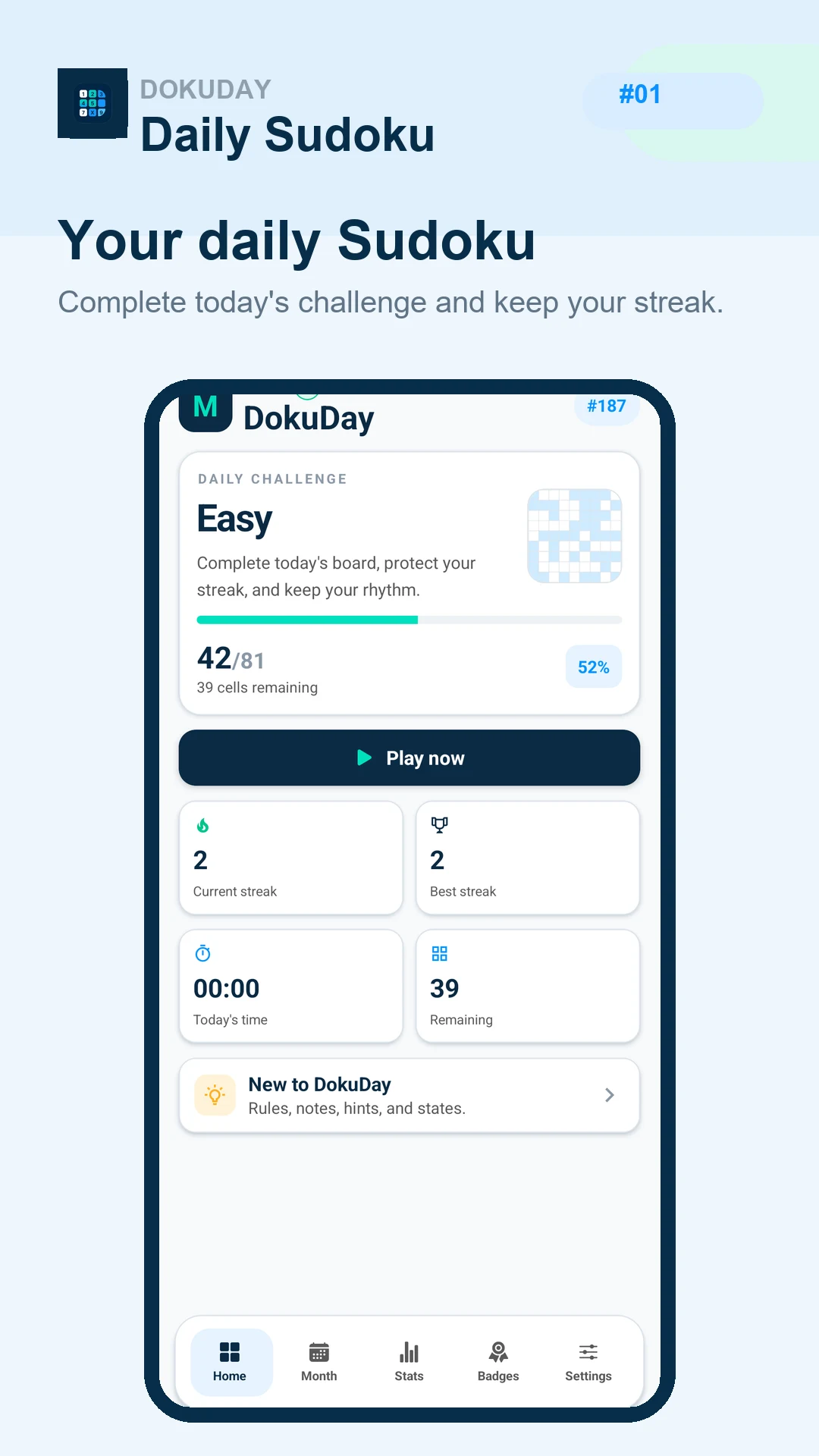 DokuDay: Daily Sudoku screenshot